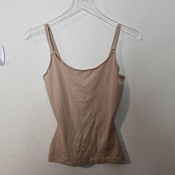 Spanx Soft Adjustable Strap Cami Tank Top Women's Tan Size Small/Petite - Picture 1 of 3
